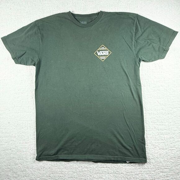 Vans Forest Green Signature Logo Short Sleeve T Shirt - Men’s US L - Picture 1 of 8